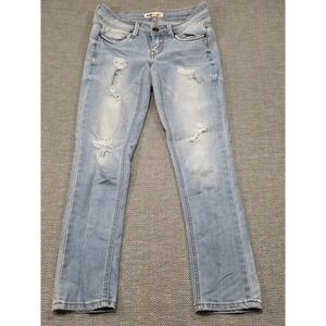 Dollhouse Distressed Light Wash Denim Jeans Women's Size‎ 3 Bootcut